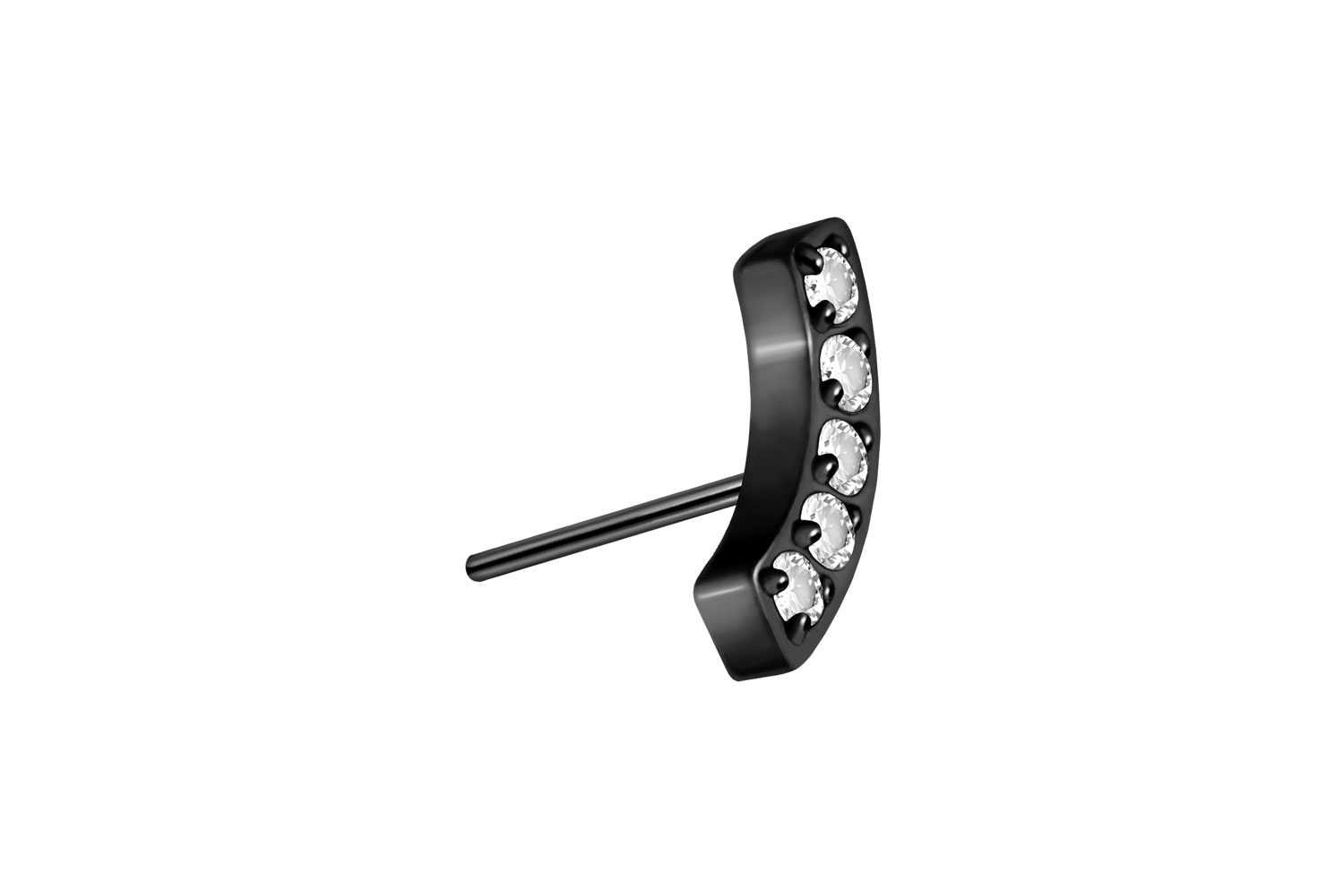 Titan Aufsatz mit Push Pin BOGEN + 5 KRISTALLE von Piercingline